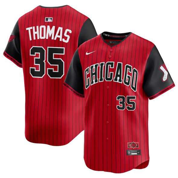 Mens Chicago White Sox #35 Frank Thomas Red Black 2025 City Connect Limited Stitched Jersey Dzhi